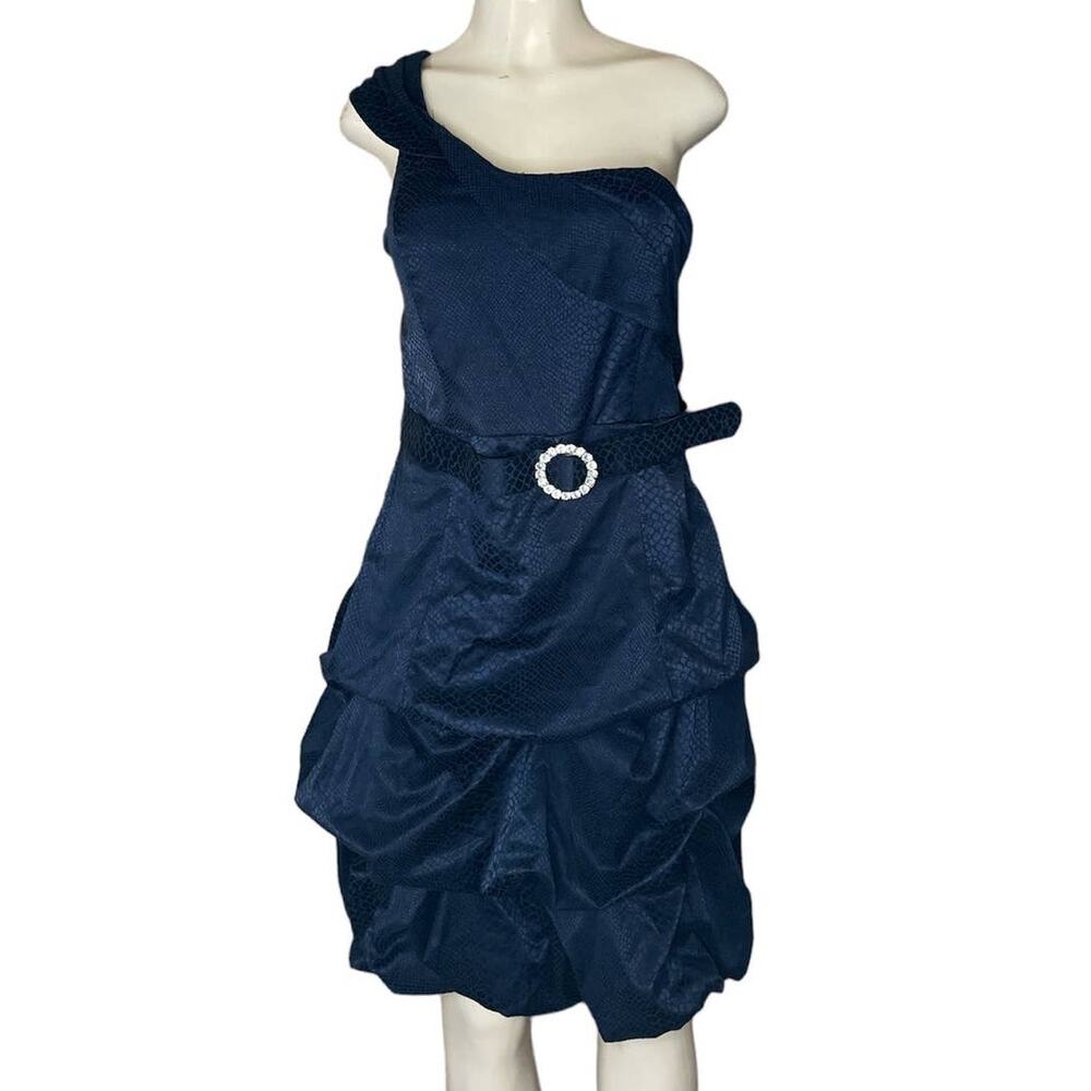 Torrid One Shoulder Dress Navy Blue Reptile Snake Print SZ 12 0 NWT